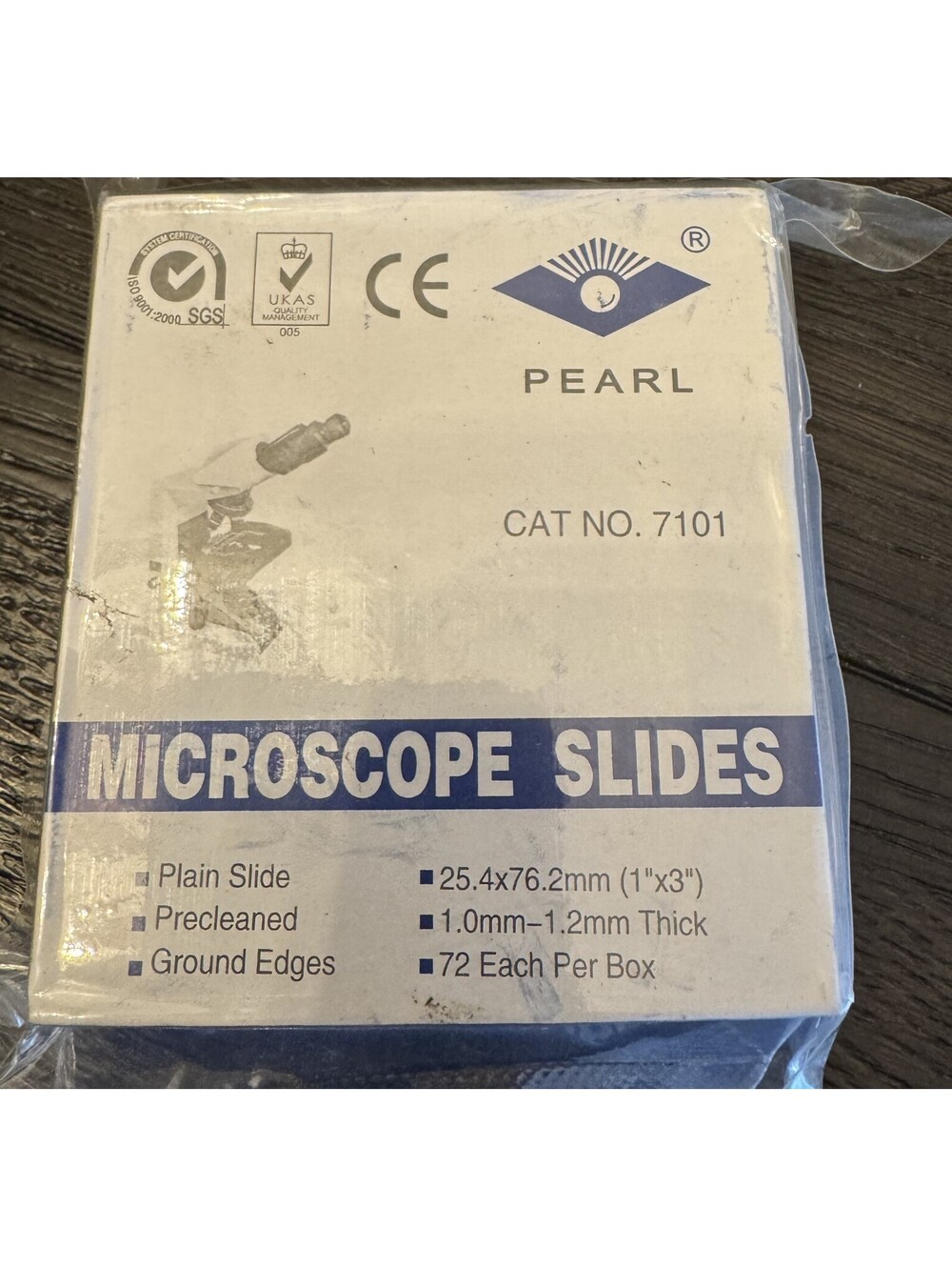 Pearl Microscope Slides #7101 1" x 3" Box of 72
